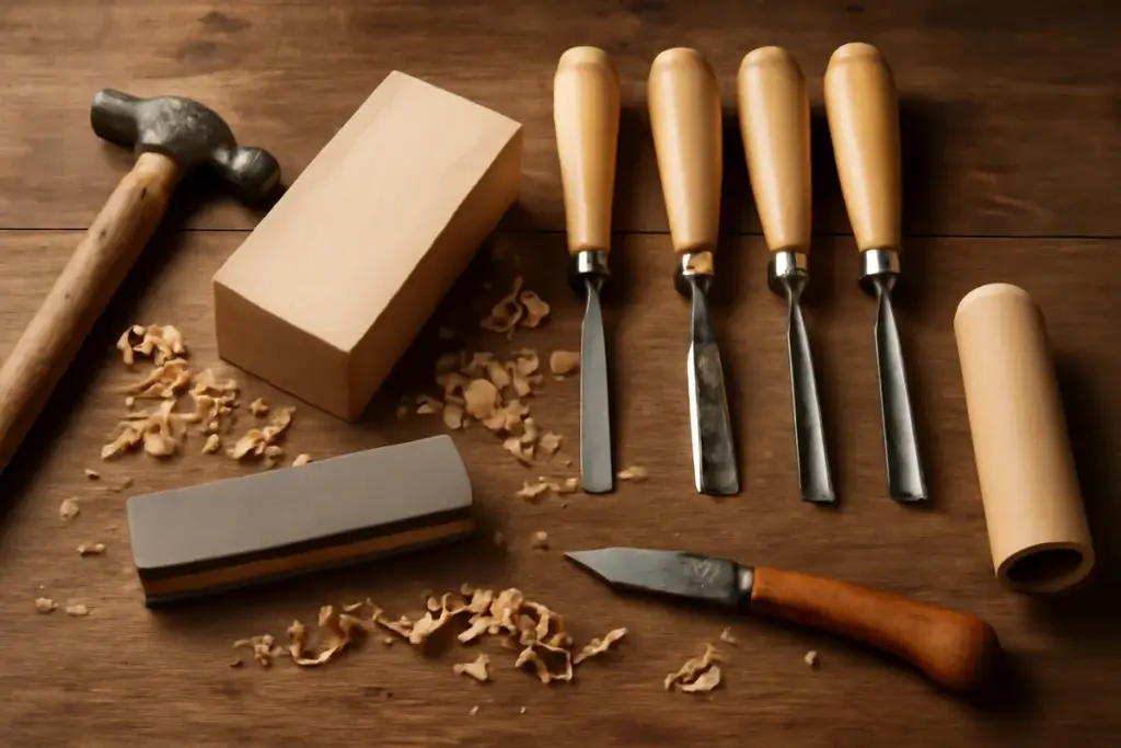 Quali sono i materiali essenziali per l’intaglio del legno? Il kit base che dura una vita