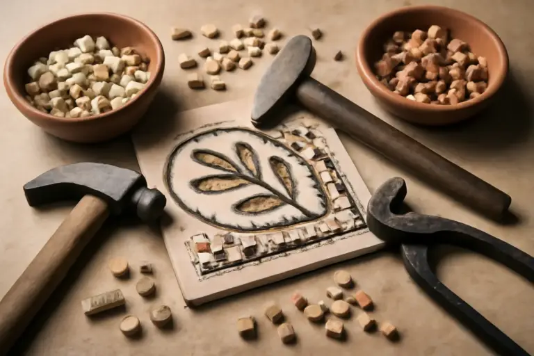 Come si inizia la realizzazione di mosaici romani? Gli strumenti poco noti ma indispensabili